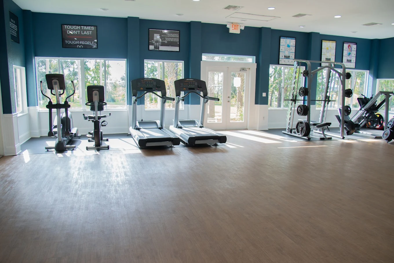 Fitness center with cardio and strength equipment