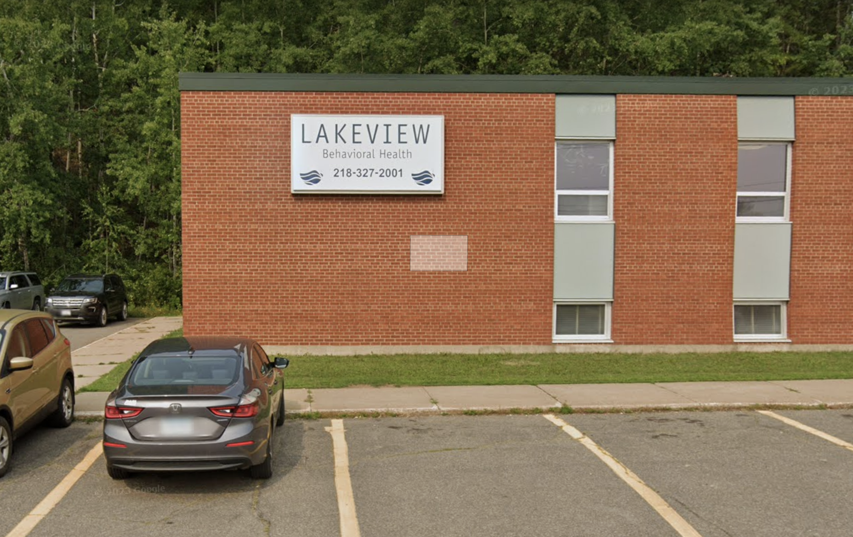 Lakeview Behavioral Health exterior and sign in Hibbing