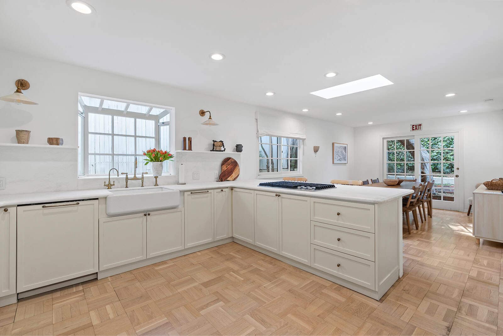 Modern kitchen and communal dining space