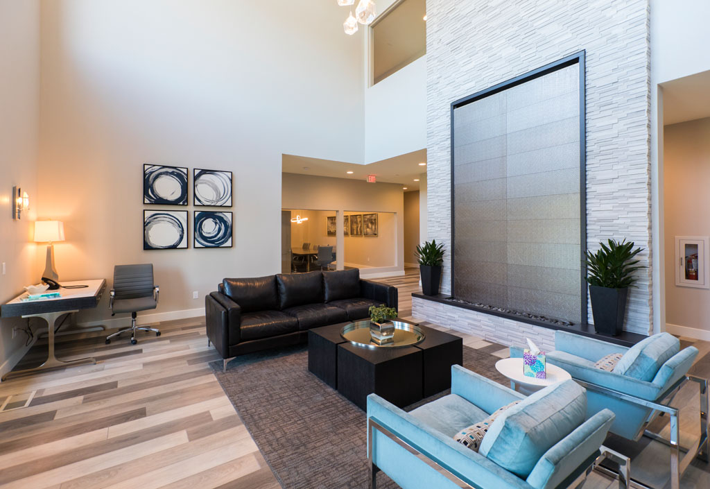 Comfortable living room with seating and natural light