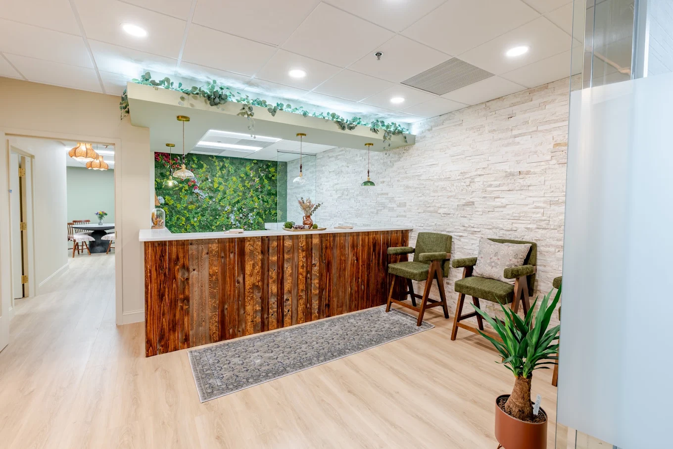Wide reception area