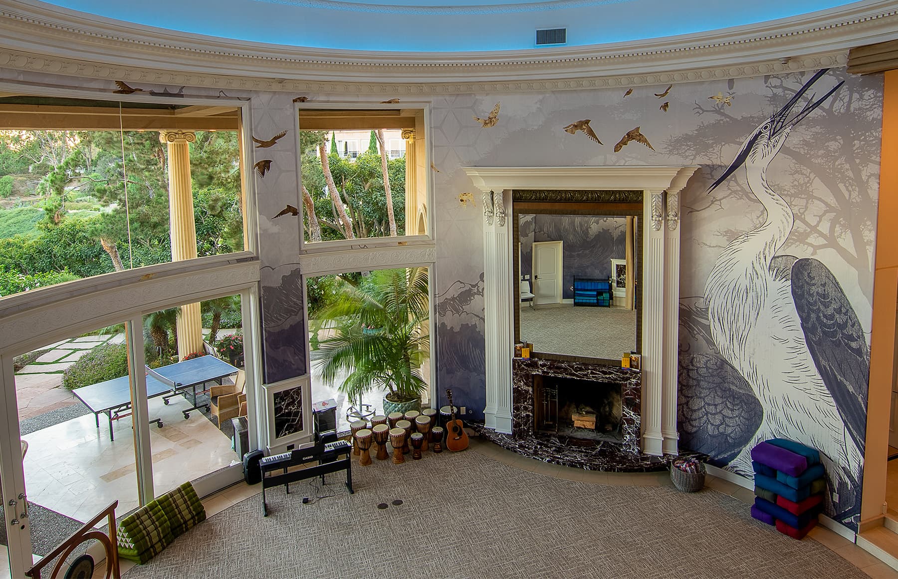 Music room with instruments and space for creative therapy