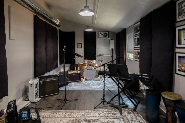 Music therapy room with instruments at Ascend Recovery