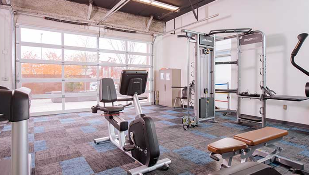 Gym with cardio machines and weight equipment