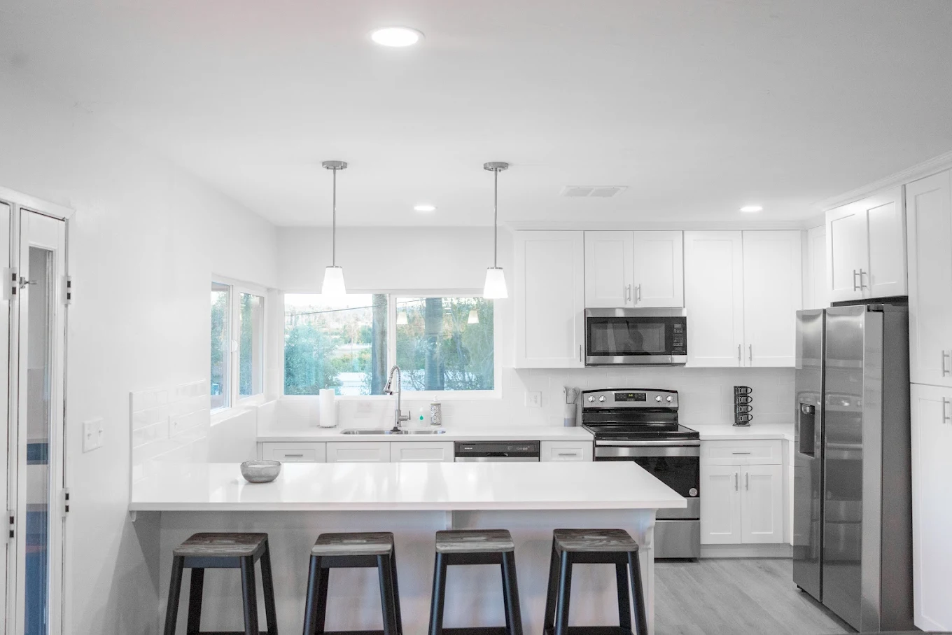 Modern kitchen with island and appliances