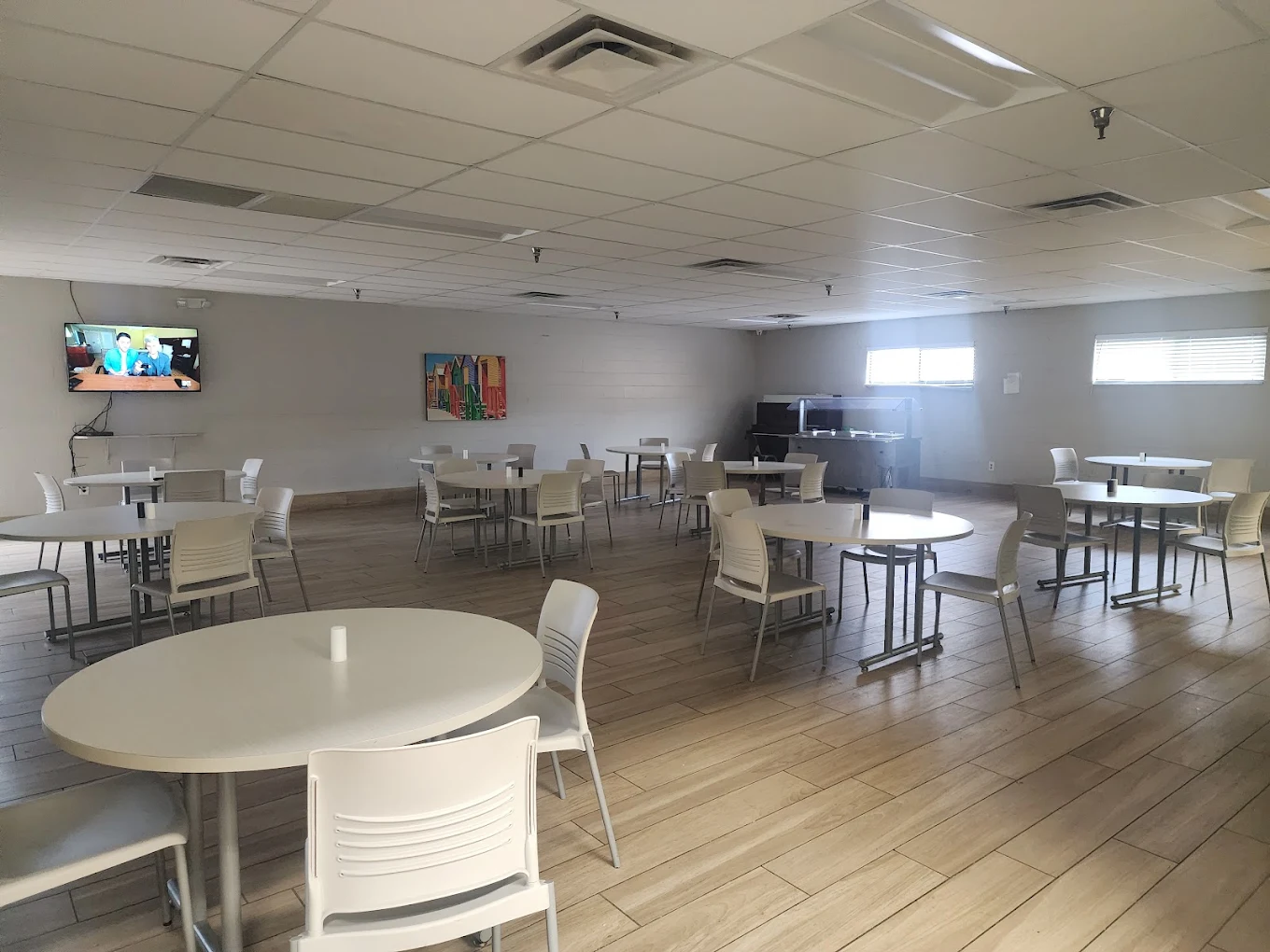 Dining hall with tables at Phoenix House Florida residential center