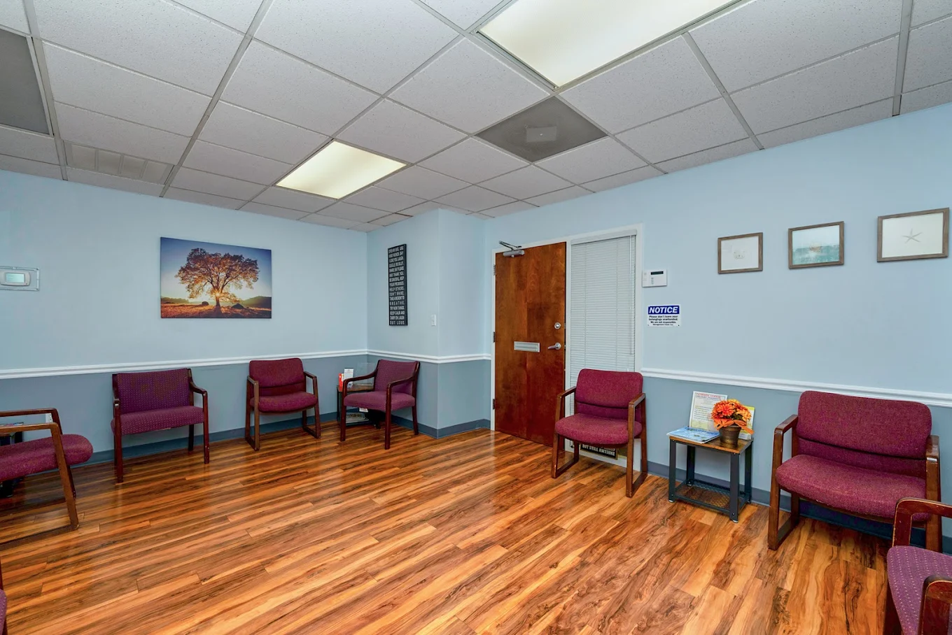 Comfortable waiting room with chairs at BrightView Virginia Beach