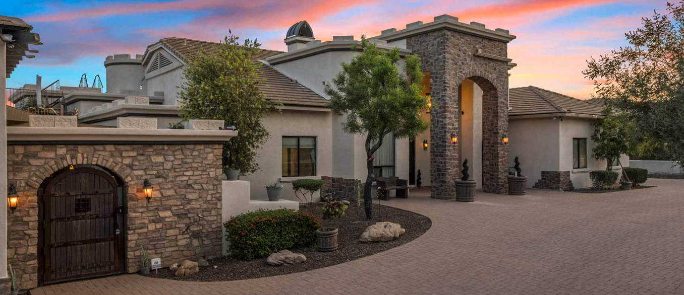 Exterior view of teen residential treatment center at sunset