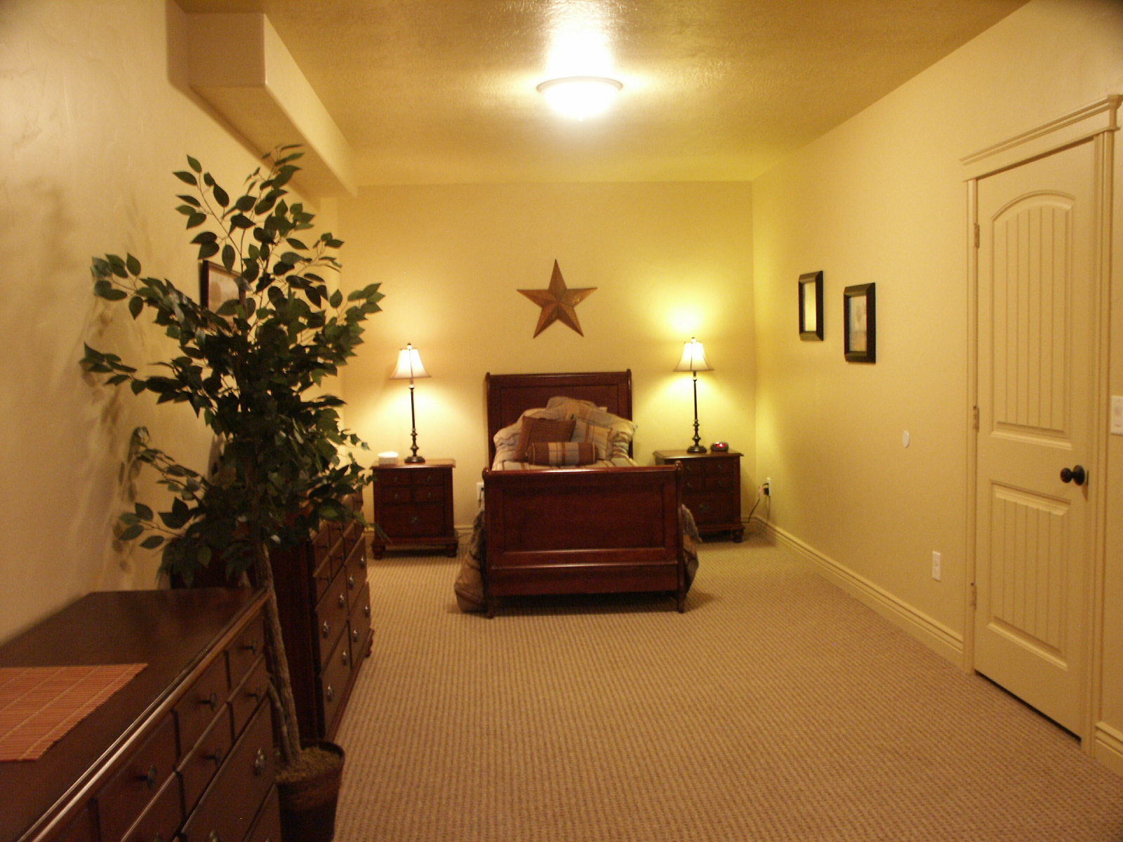 Private bedroom with single bed and personal furnishings