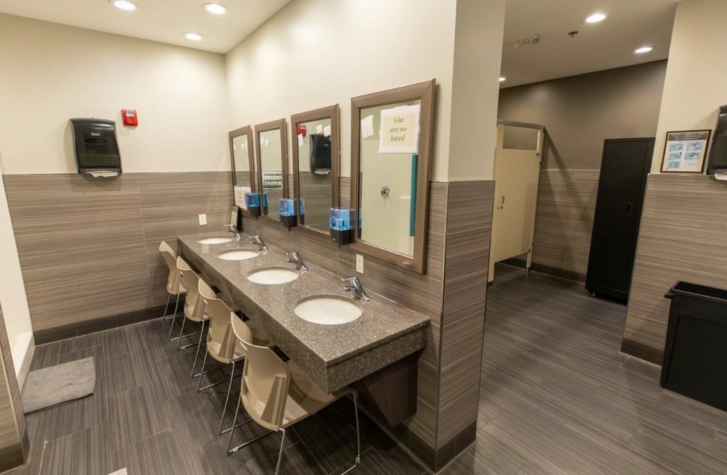 Bathroom with multiple sinks and mirrors