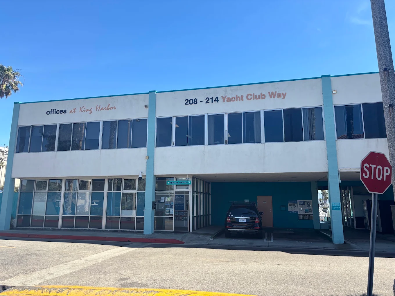 Exterior of two-story office building on Yacht Club Way