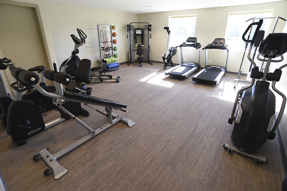 Exercise bikes and treadmills in rehab gym