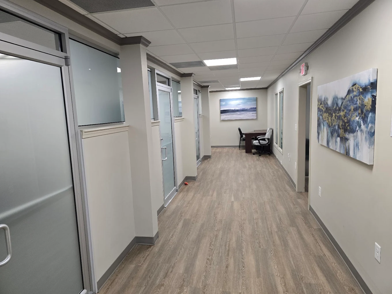 Modern Hallway with Therapy Offices