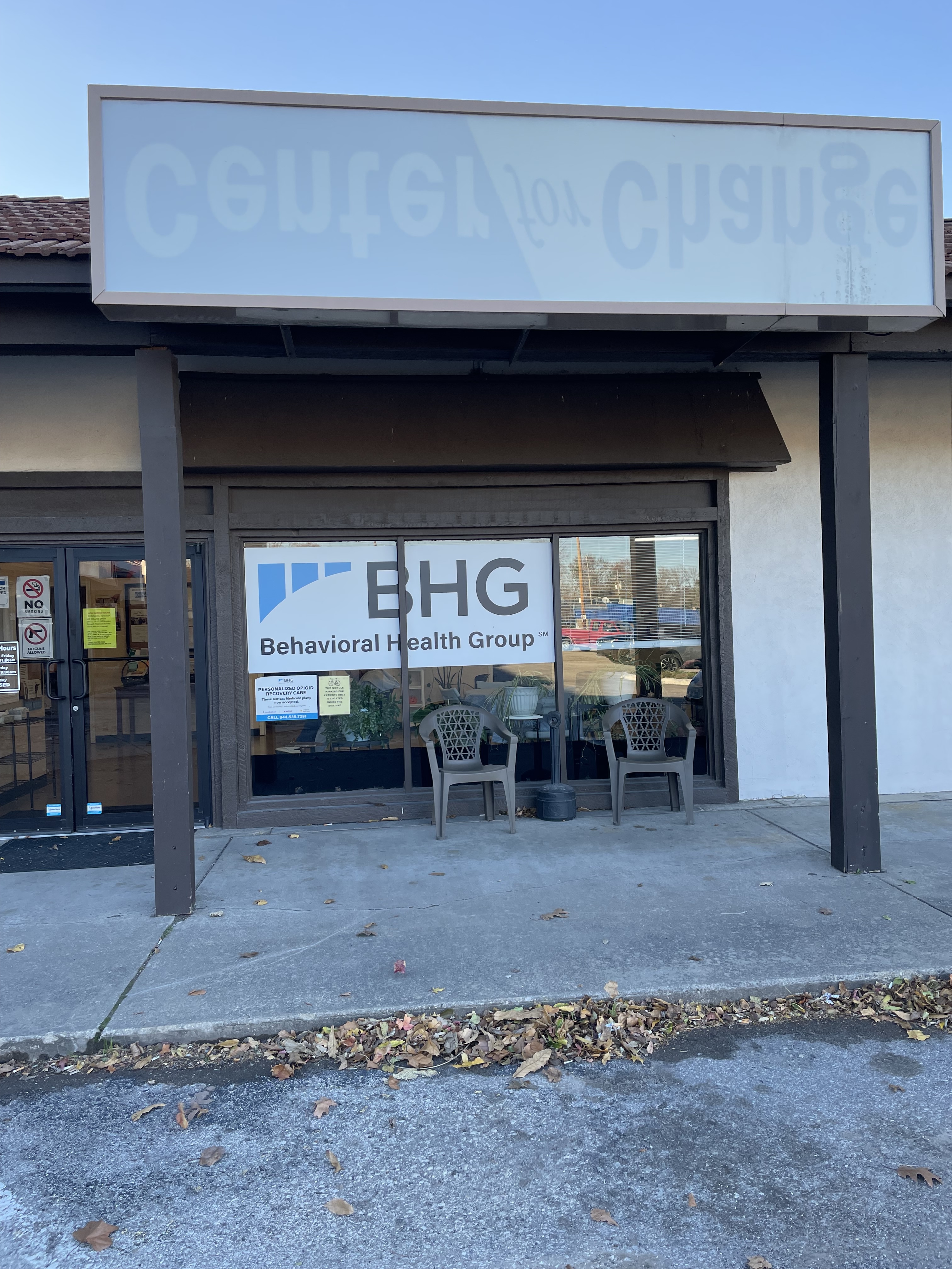Exterior entrance of BHG Lawrence Treatment Center building
