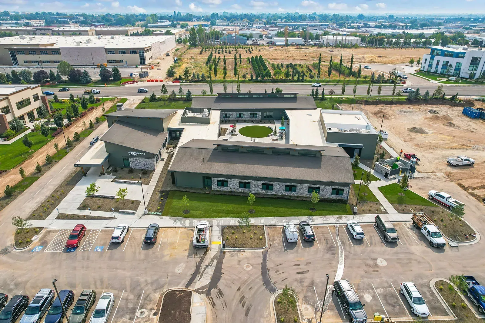 Aerial view of the recovery campus and surrounding grounds