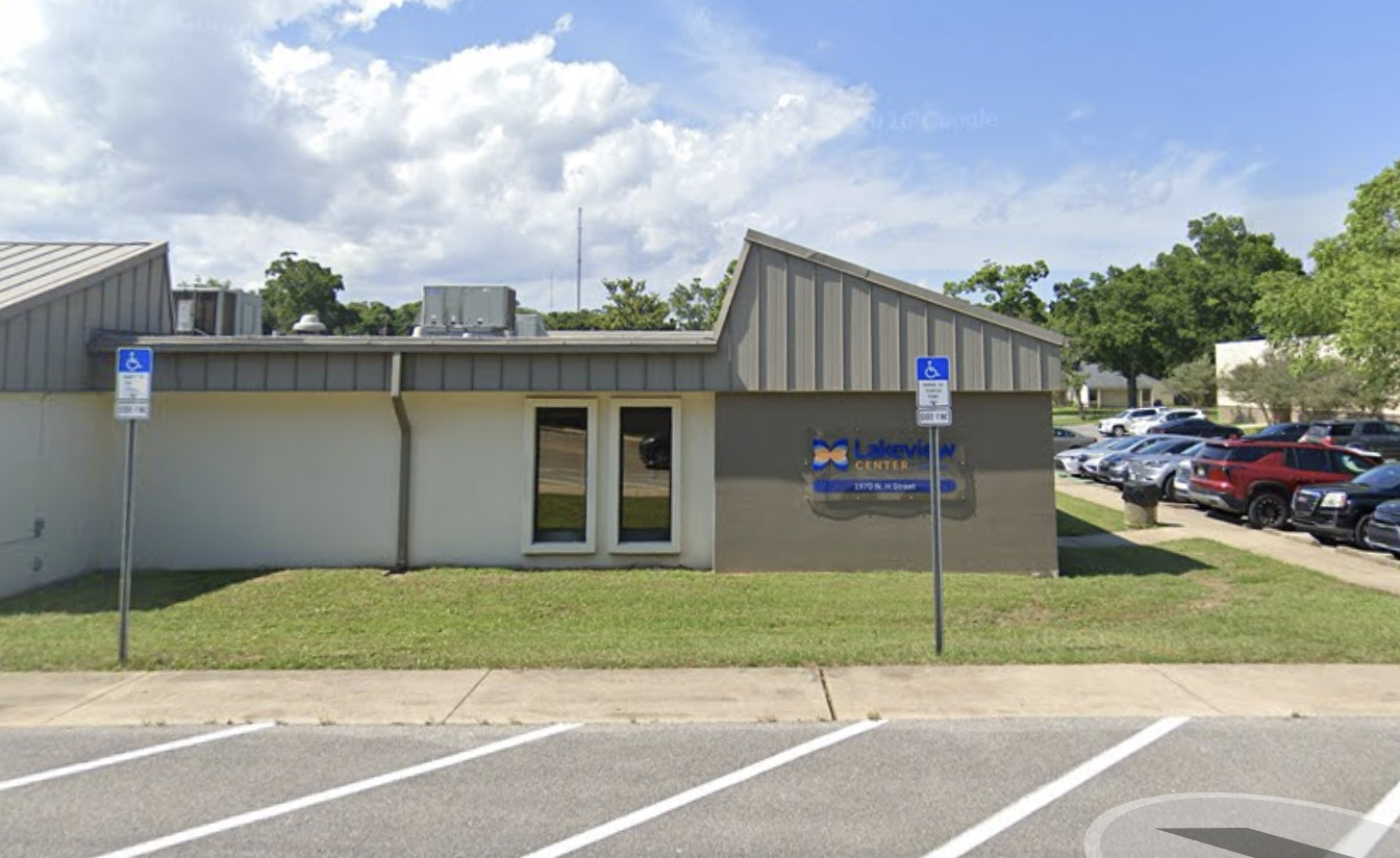 Lakeview Center building exterior with adjacent parking lot