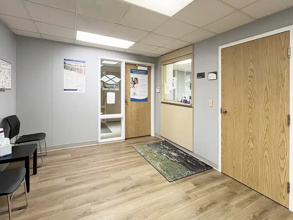 Crossroads treatment center reception area with seating