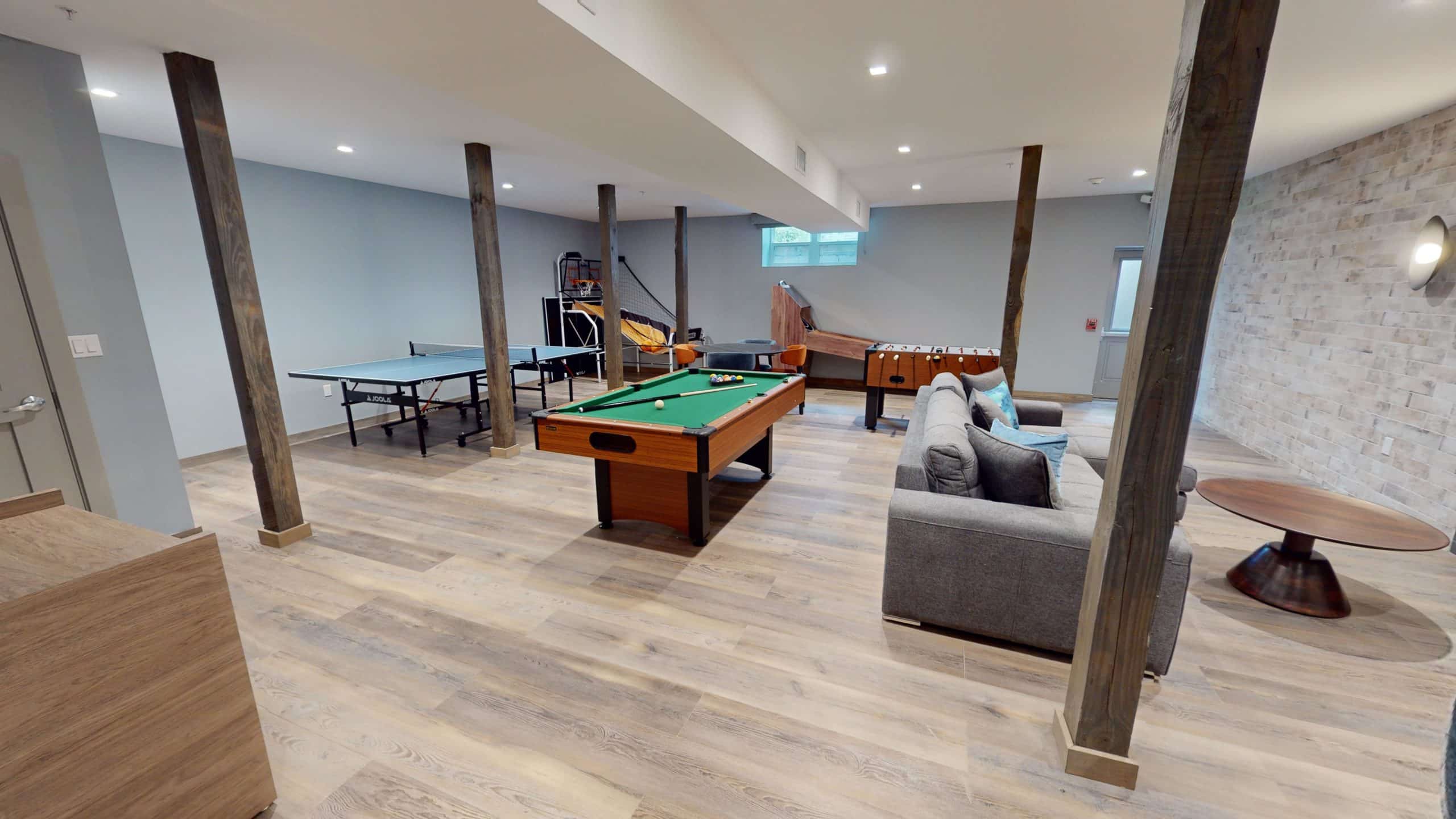 Recreation room with pool table, ping pong, and games