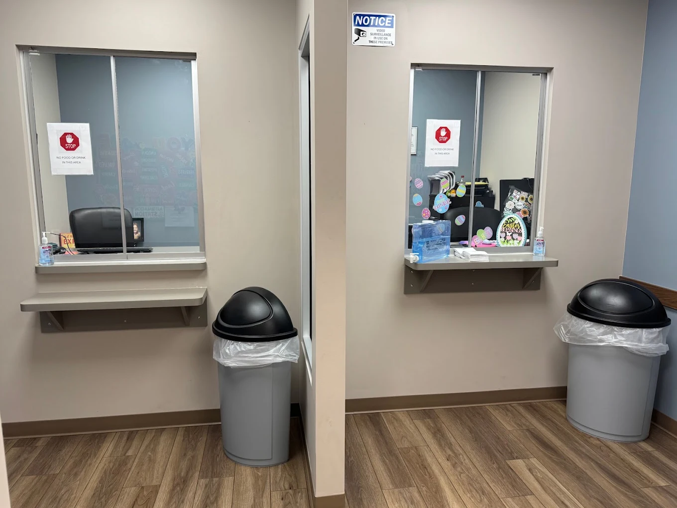 Two service windows inside BrightView Glasgow treatment center