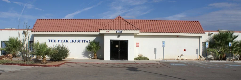 Front entrance to Peak Hospital in Santa Teresa