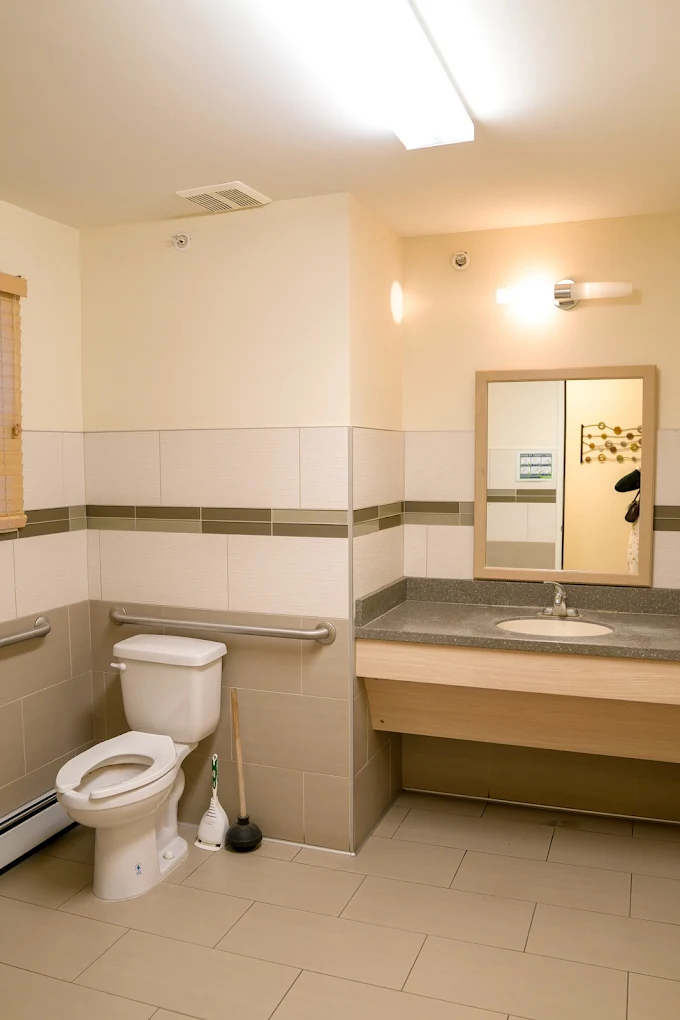 Clean shared bathroom with sink and toilet