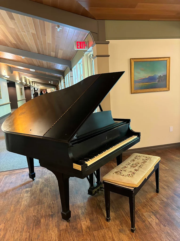 Grand piano in a residential-style common area