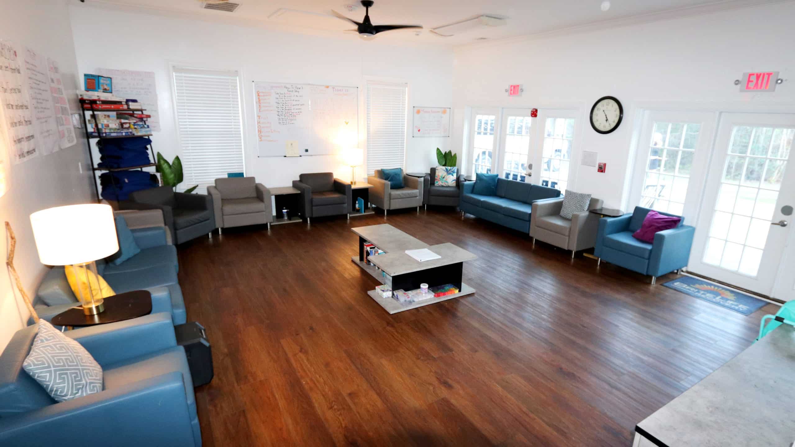 Group room with chairs arranged in a circle