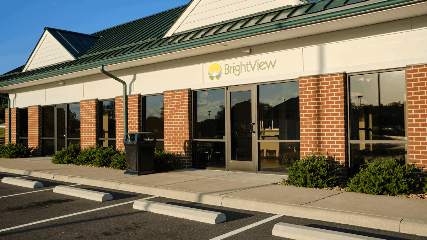BrightView Prince George entrance with brick exterior