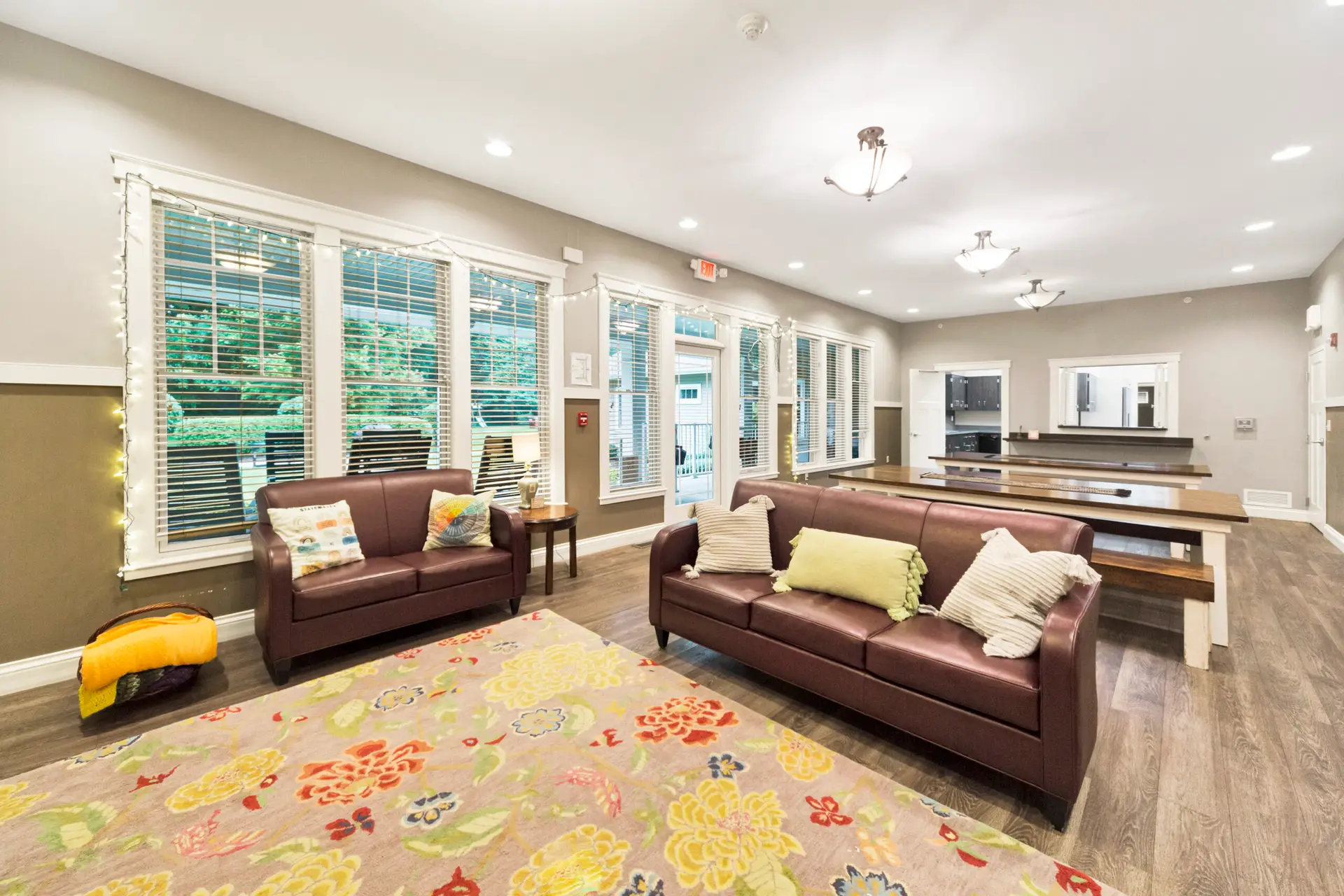 Lounge area with seating and natural light at Oak House