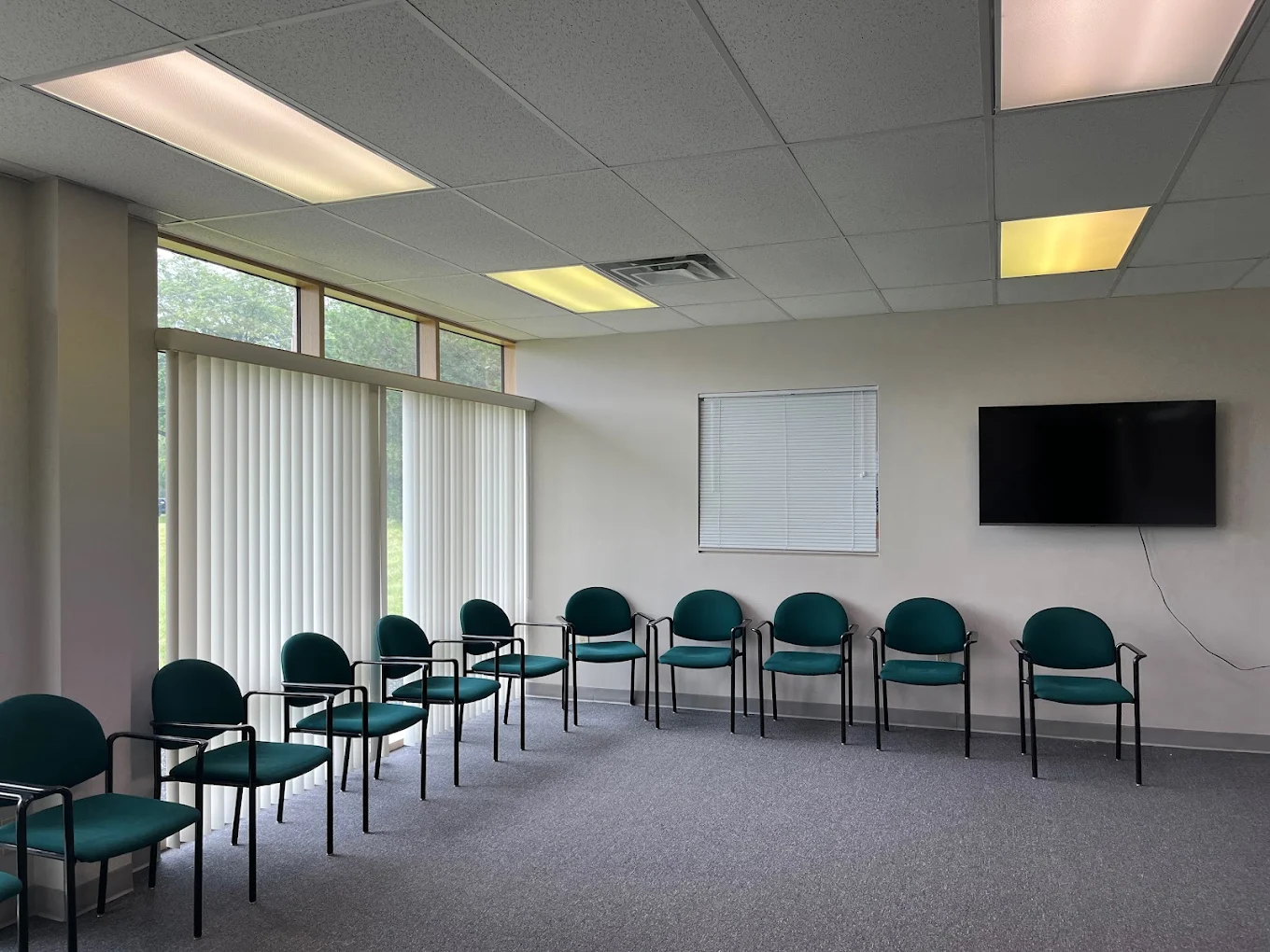 Therapy room with chairs arranged in circle