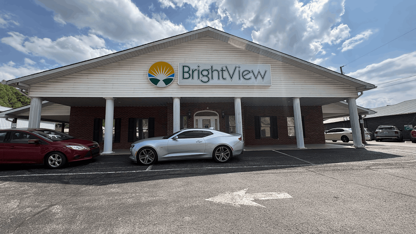 BrightView Hazard facility exterior with entrance and large sign