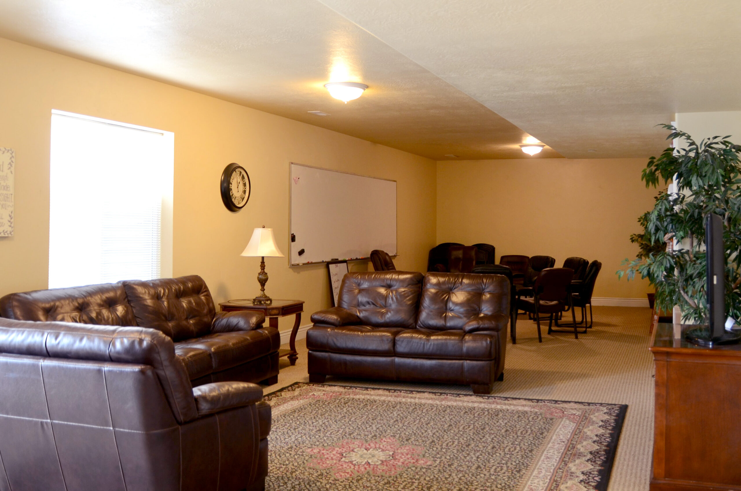 Group lounge used for therapy sessions and relaxation