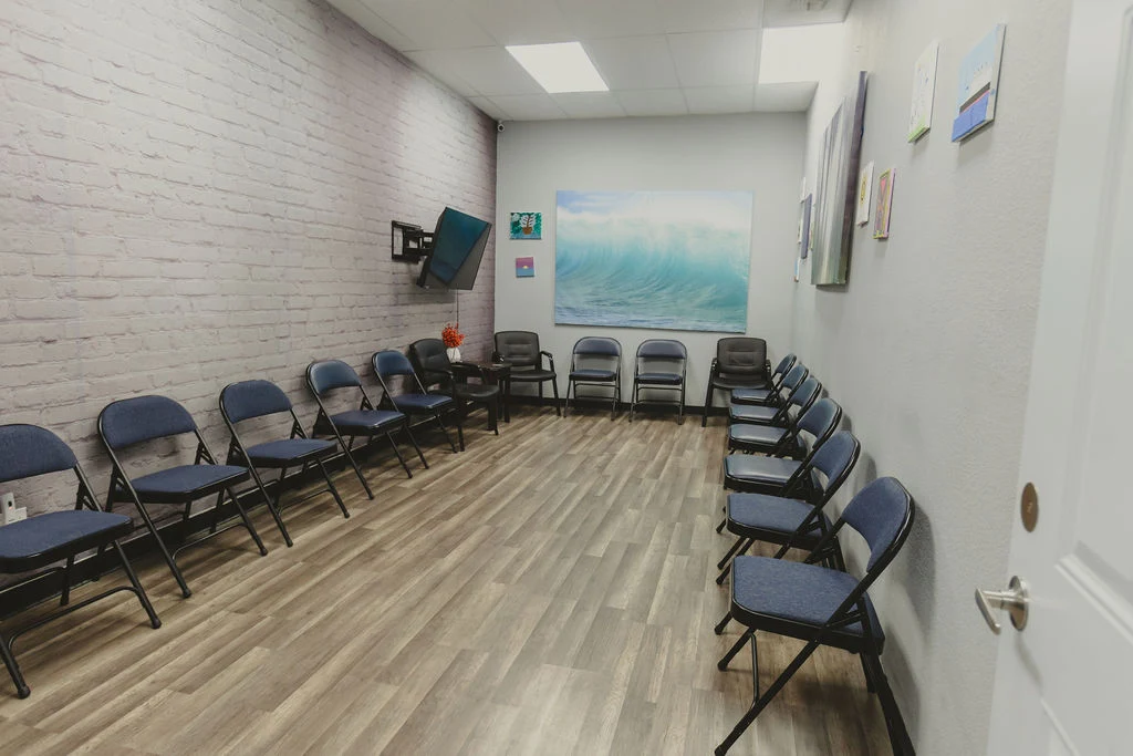 Meeting room with chairs arranged in a circle