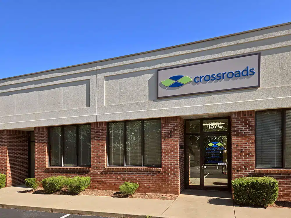 Exterior of Crossroads rehab facility building in Greenville