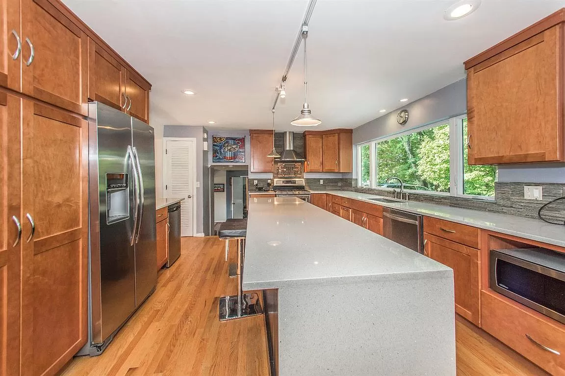 Modern kitchen with large island.