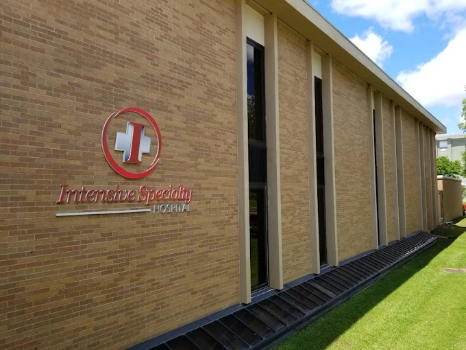 Brick exterior with hospital signage