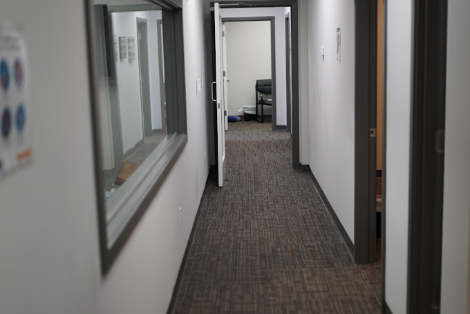 Lobby with offices in view.