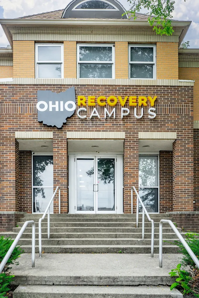 Front entrance of Ohio Recovery Campus with signage